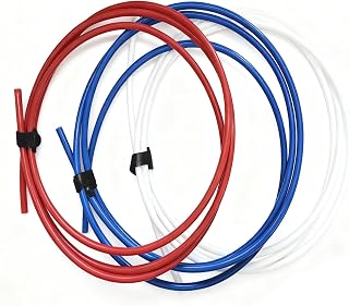 Purewell K8680 Quick-Connect Tubing, 3 Color-Coded 1/4” PE Hoses with Fittings for Waste/Pure/Feed Water - RO Filter Replacement Pipes