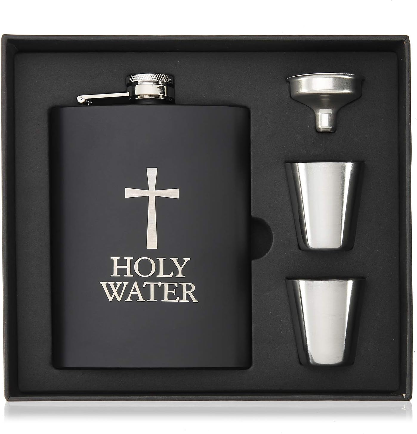 Hip Flask for Liquor, Holy Water Flask for Funny Gift, 8oz Stainless