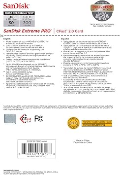 Sandisk Extreme Pro - Flash memory Card - 128 GB - CFast 2.0 - Silver (SDCFSP-128G-A46D)