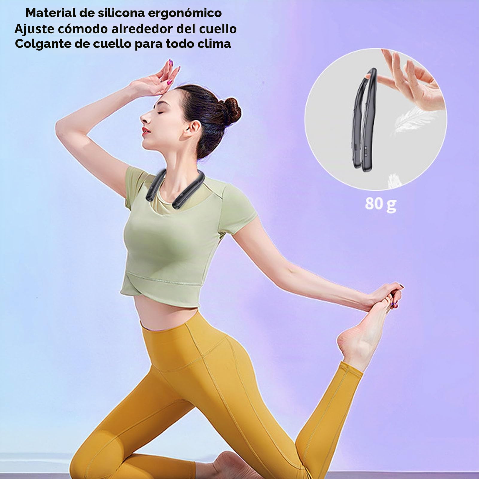 Asixxsix Altavoz Bluetooth de Banda para la Banda para el Cuello, Altavoz de Cuello de Sonido Estéreo 3D con Tiempo de Juego de 12 H y Micrófono Incorporado, Altavoz Inalámbrico,