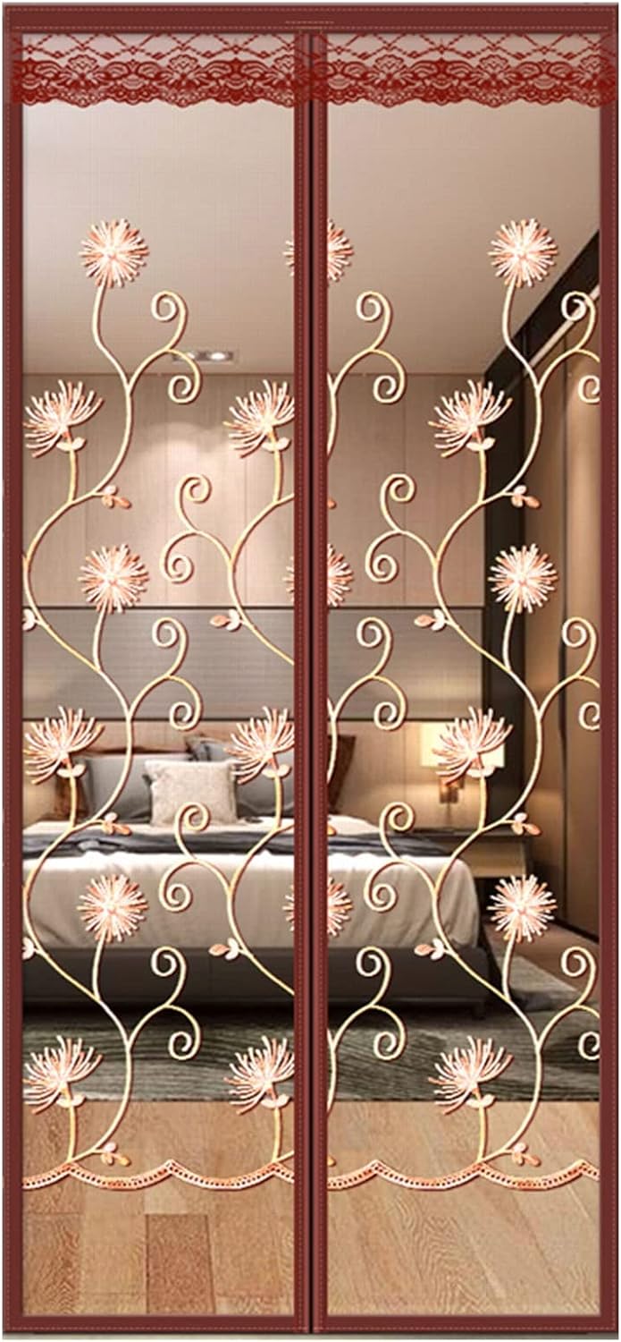 Konsilsa Mesh Screen Doors, Hands Free Magnetic Screen Door Heavy Duty Fiberglass Mesh Net Full Frame Hook & Loop Pet Dog Kids Friendly for Single Sliding french Front Patio Garage Balcony Door