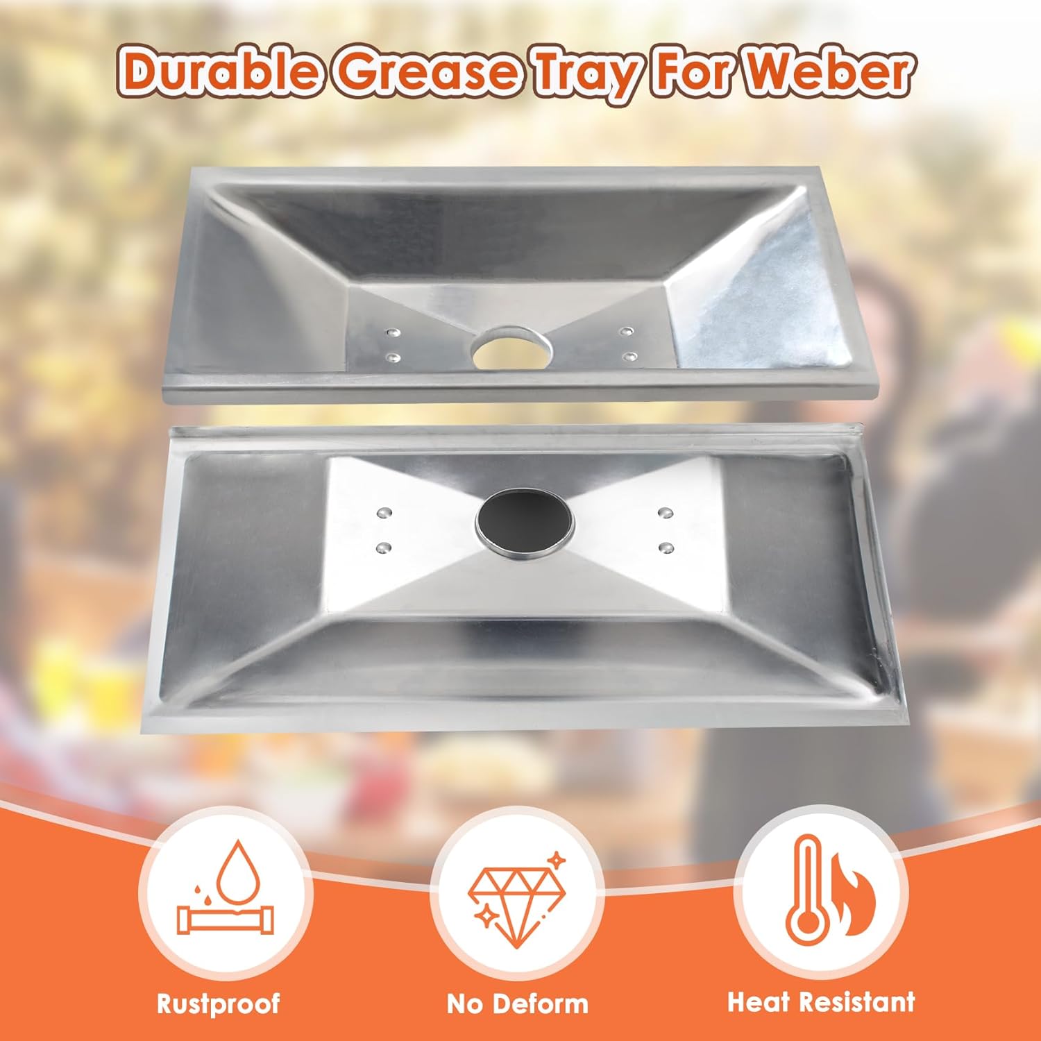 99251 Grill Grease Tray Replacement for Weber Genesis Silver A,Drip Pan for Weber Spirit 200 Series, Spirit E-210 with Side-Mounted Control Knobs,Spirit 500 Grease Tray Parts for Weber 85897