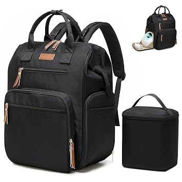 Qualyphant Extra Large Breast Pump Bag & Insulated Cooler, Dual-Deck Design | Fit for Spectra S1 S2 Momcozy Medela, Pumping Backpack for Working Moms, Laptop Sleeve, Convertible Diaper Bags for Travel