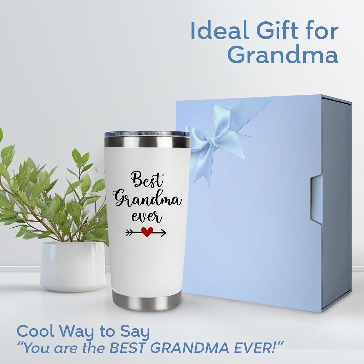 Gifts For Grandma, Best Grandma Ever Tumbler 20oz – Grandmother Present for Birthday, Christmas, Mothers Day – First Time Grandmas Coffee Cup From Grandkids, Granddaughter Or Daughter - Image 4