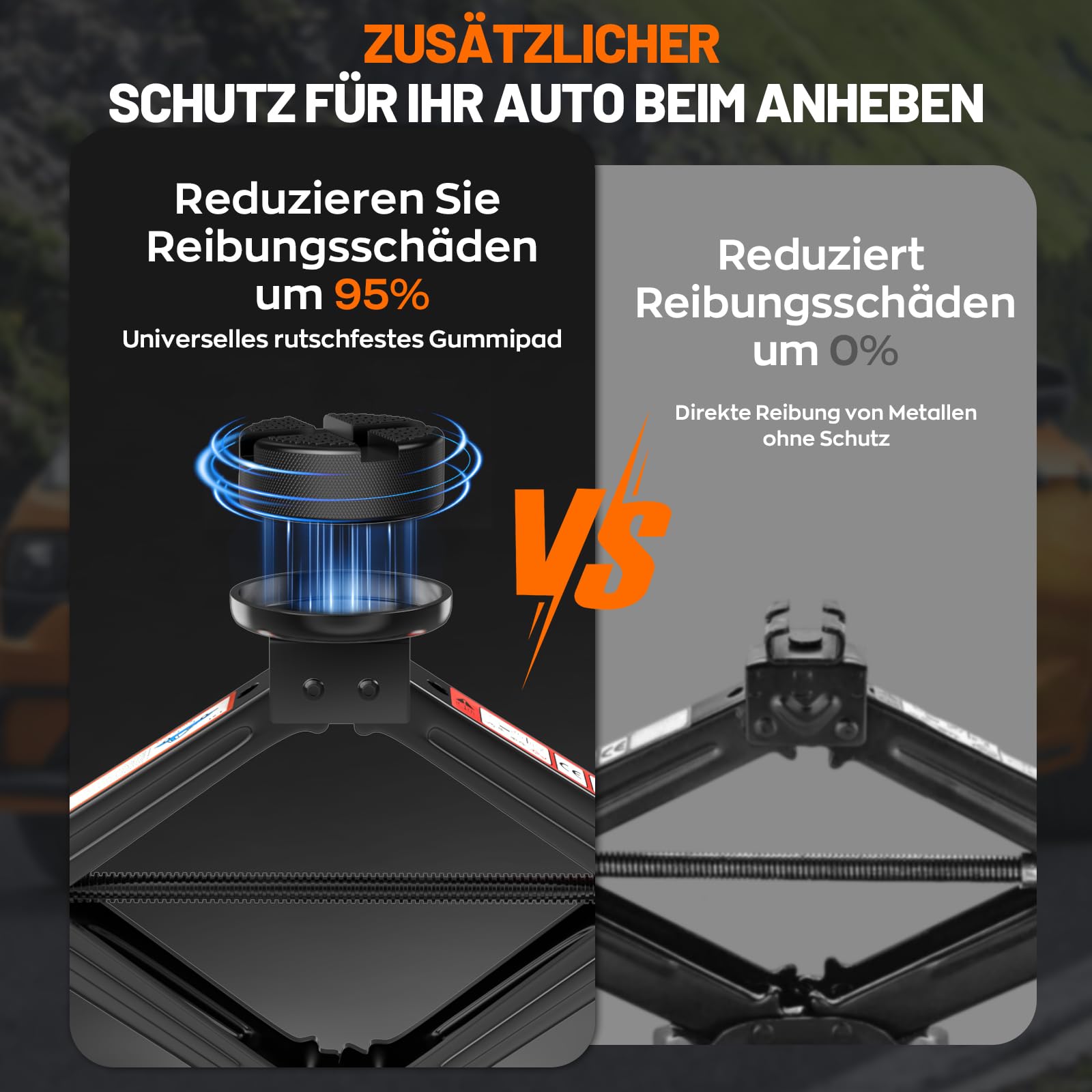 Universelle Wagenheber 2T, 2026 Neues Upgrade Scherenwagenheber mit 2Pcs Wagenheber Gummiauflage Schützt PKW, Tragbarer Car Jack mit Ratschegriff, Auto-Notfallset für SUV MPV Wartung und Reparatu