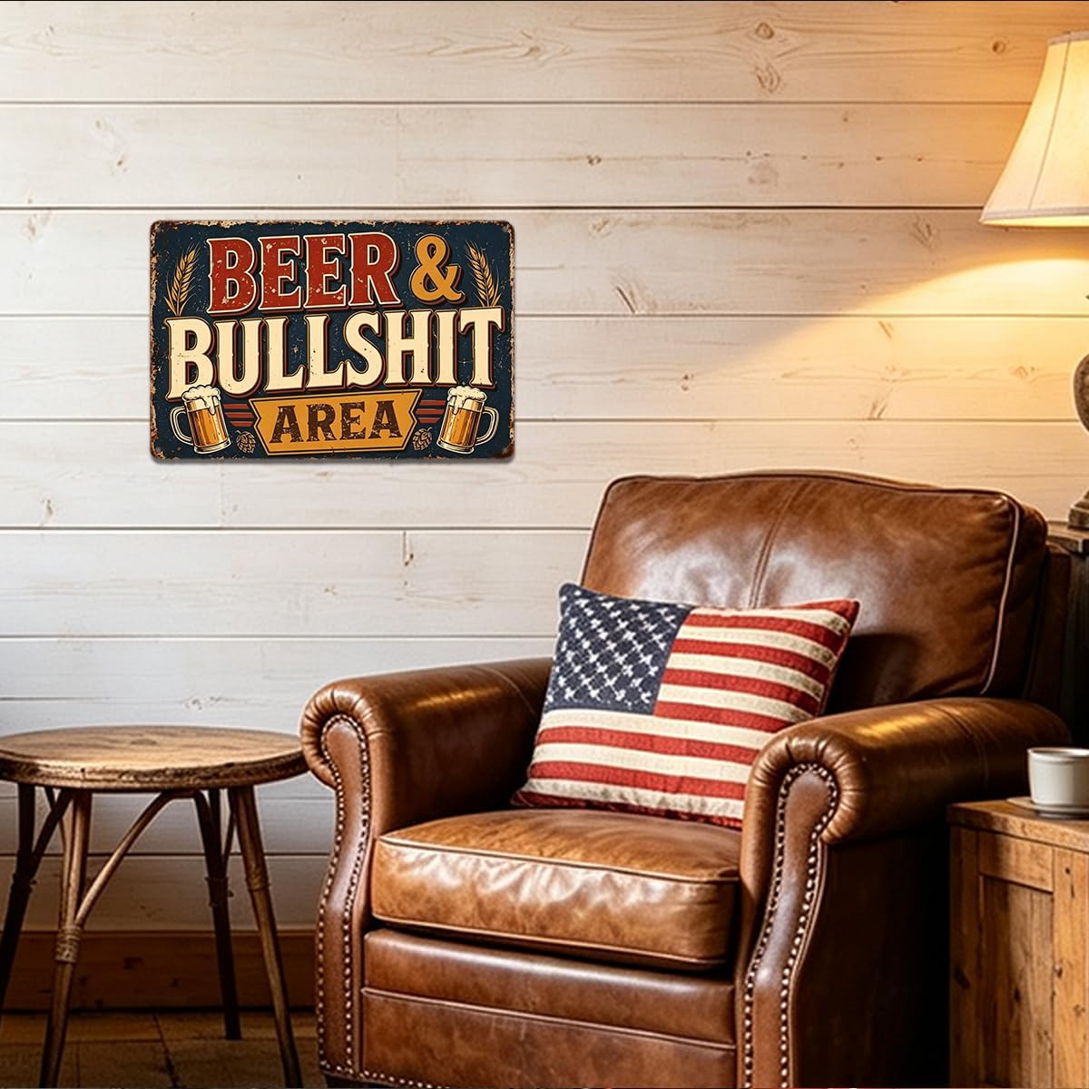 YCYD Beer And Bullshit Area Metal Tin Sign Funny Bar Man Cave Wall Decor image 4
