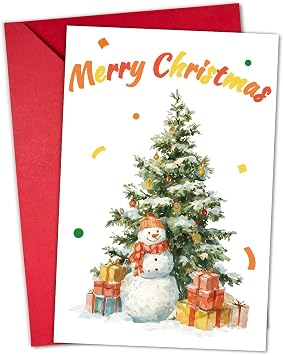 Merry Christmas Greeting Cards for Women Men Happy Holiday Greeting Cards Unique Xmas Decorations Card for Dad, Mom, Brother, Sister, Friends