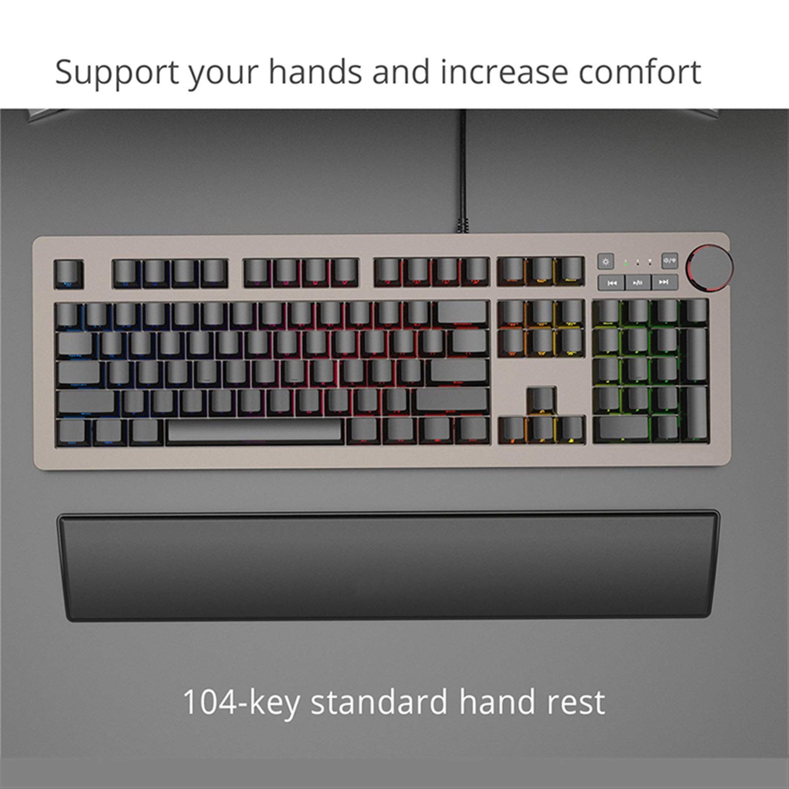 Reposabrazos De Muñeca Con Teclado Mecánico De PU Soporte De Mano 60 87 104 108 Teclas Almohadilla De Soporte Para Muneca Prevencion De Fatiga