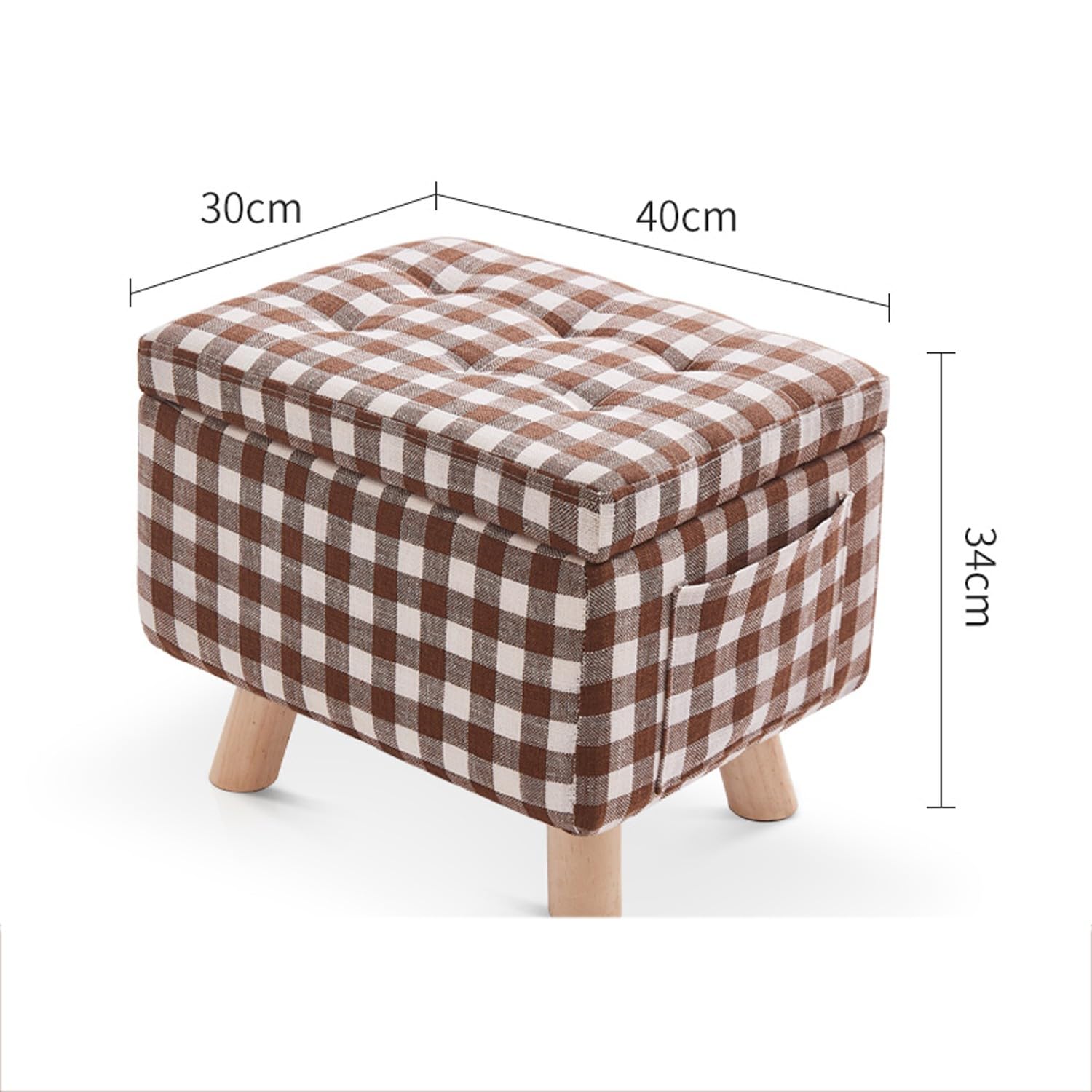 SaCLi puff contenitoreSgabello portaoggetti alla moda, poggiapiedi per divano in tessuto di cotone e lino(Color:b)