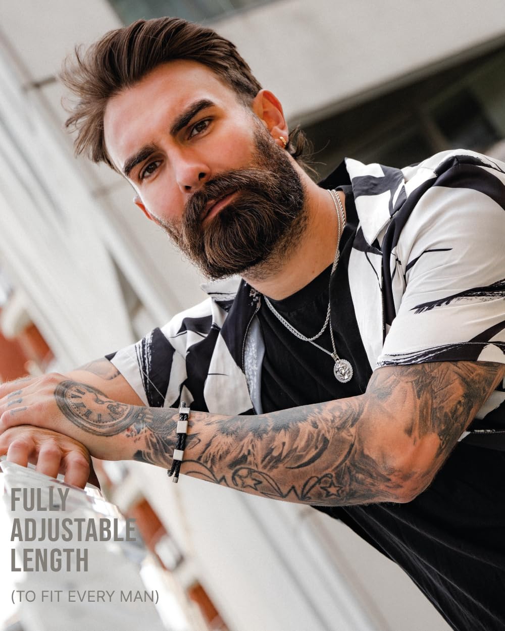 Forge & Foundry Men's 3mm Polished 316L Solid Stainless Steel Chain | Men’s Layering Necklace | “Martel” | Refined Hand-Crafted Jewelry, Designed by Jewelers, Forged for Men