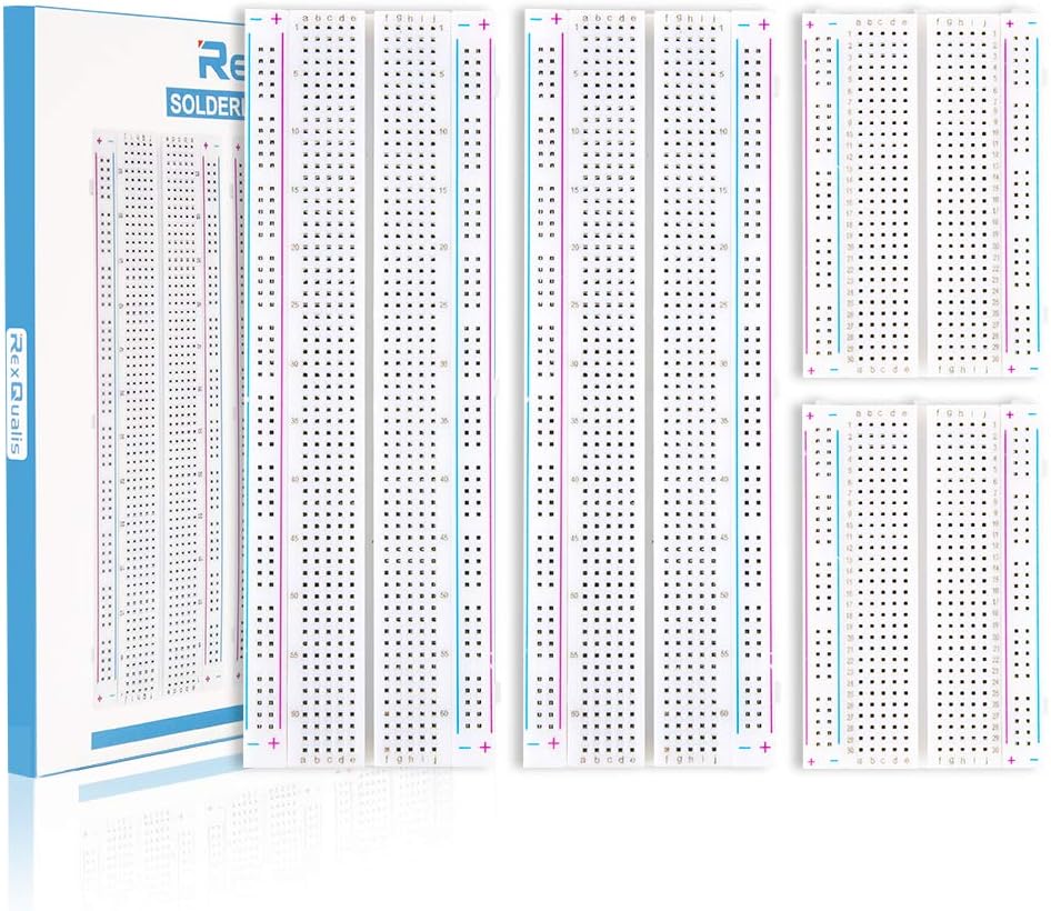 4PCS Breadboards Kit Include 2PCS 830 Point 2PCS 400 Point Solderless Breadboards for Arduino Proto Shield Distribution Connecting Blocks