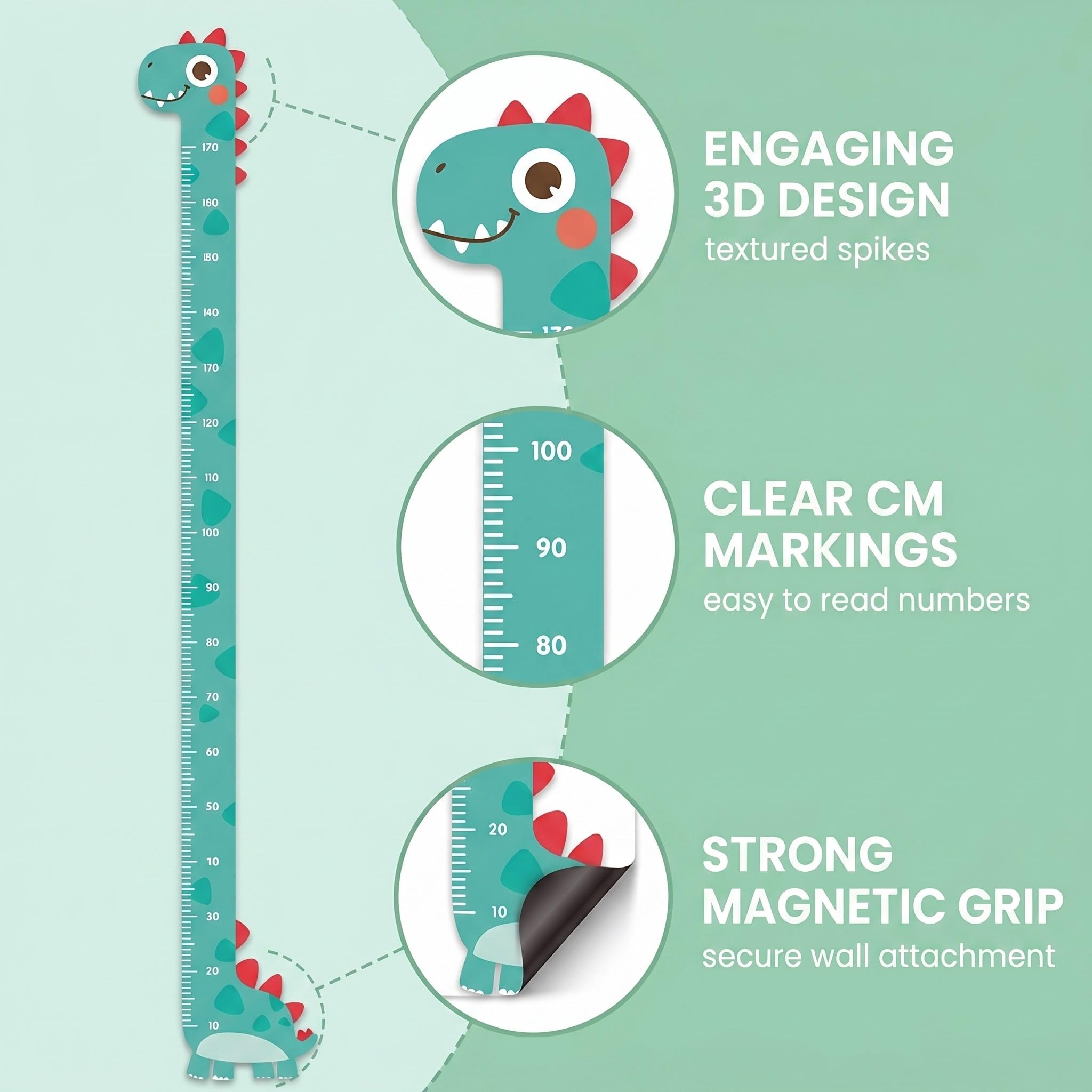 Metro Bambini Parete Plastica 3D Dinosauro Decorazione Cameretta Asilo