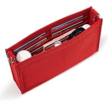 Vercord Felt Purse Insert Organizer LV 26 19 Toiletry Pouch Insert with D Ring Attach Chain Strap