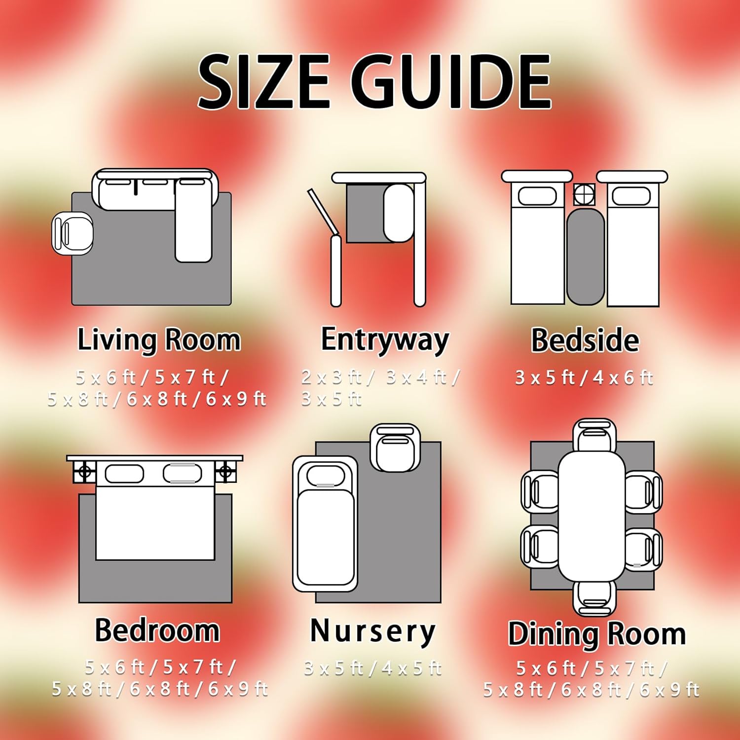 Strawberry Rug 5x7 - Strawberry Rug, 2x3 Rug, Cute Cartoon Fruit Area Rug, Red and Beige Door Mat, Washable & Non Slip & Soft Small Carpet, Strawberry Home Decor Gifts