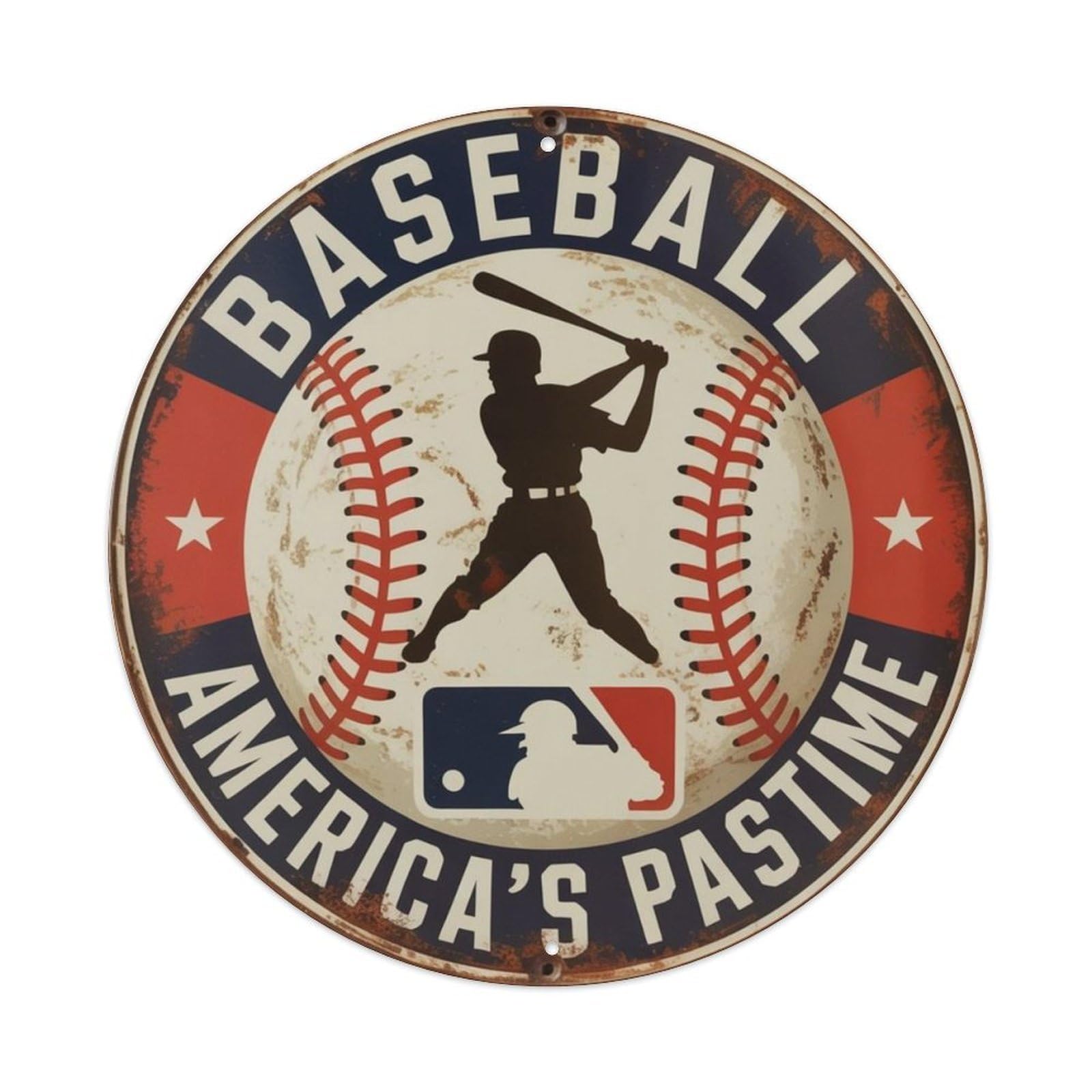 Lvalogy Style Baseball America's Pastime Metal Tin Sign Plaque