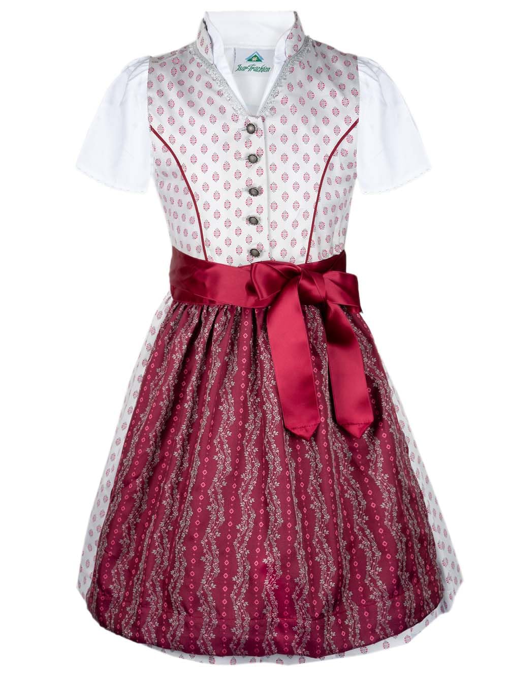 Isar-Trachten Kinderdirndl 43204 Beere | Süßes Dirndl mit Bluse und Schürze | Mädchen