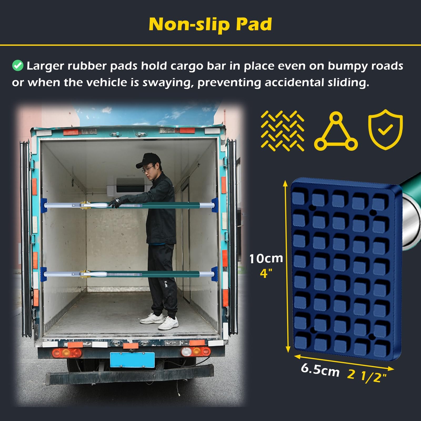 Barra di carico Barra di carico a cricchetto per impieghi gravosi per il letto del pick-up, Barre di stabilizzazione del carico telescopiche per rimorchi/camion refrigerati, 440lbs(5'-6.2'/1524-1904mm