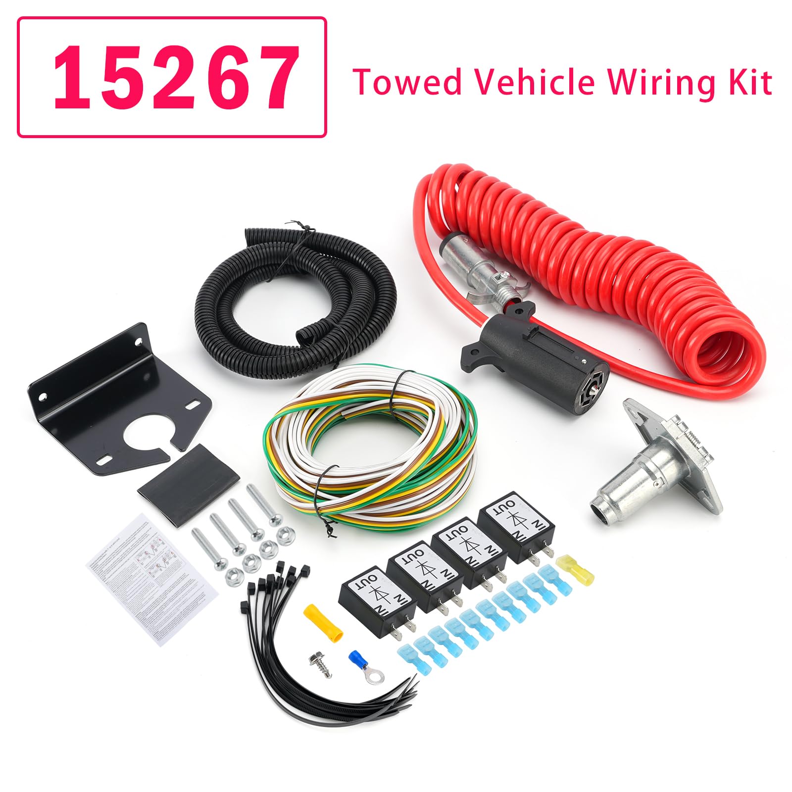 Towed Vehicle Wiring Kit 6 to 7 Way Wire Connectors für Roadmaster