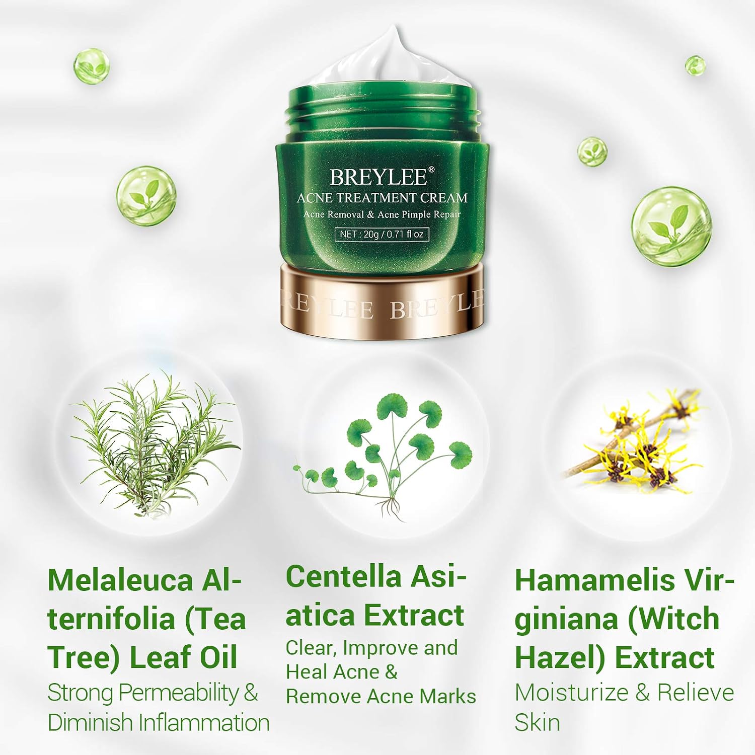 Acne Treatment, BREYLEE Tea Tree Oil 2 in 1 Acne Solution Kit Acne Treatment Kit Acne Control Kit Anti-Acne Solution for Clearing Severe Acne, Breakout, Pimple, and Repairing Skin