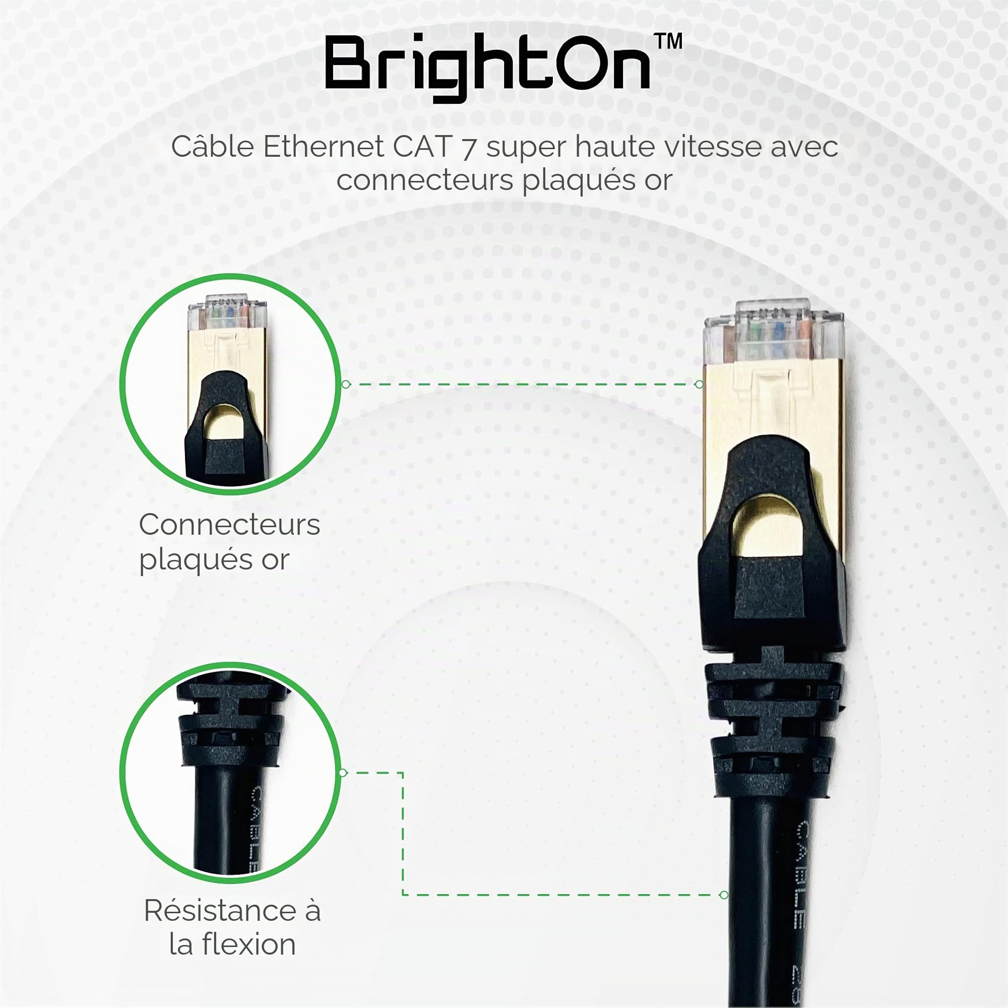 BrightOn Câble optimisé compatible avec Xbox Series X/S | Câble HDMI 2.1 HDR 8K noir 8K @ 60 Hz/4K @ 120 Hz | Câble Ethernet CAT 7 super haut débit | Charge rapide (USB A vers USB C) Câbles de 2