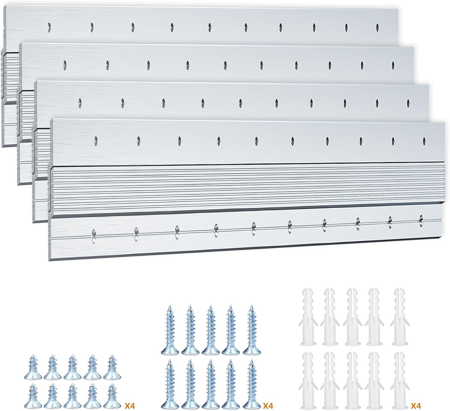 Apragaz French Cleat, Picture and Mirror Hanger with Hardware,Keep Level,130 lbs, Aluminum，30 Inch-4 Pairs