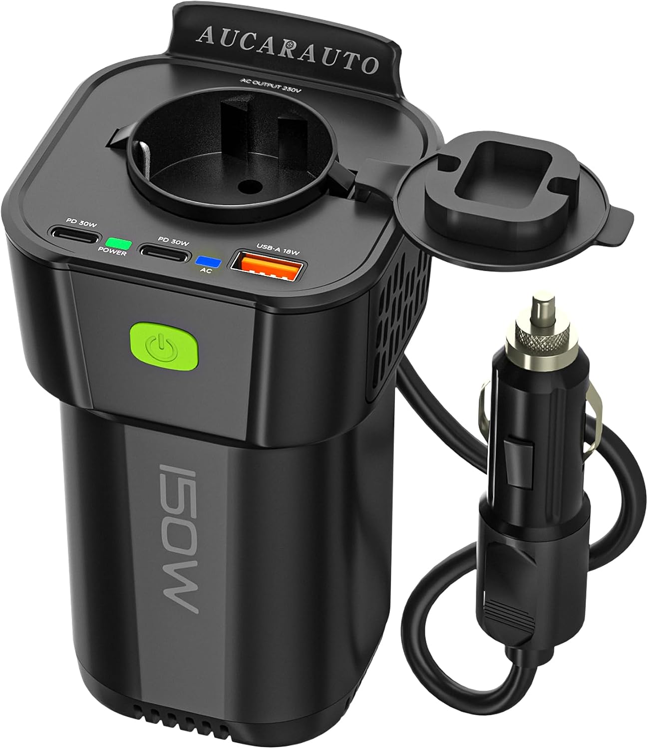 AUCARAUTO 150W Spannungswandler Getränkehalter