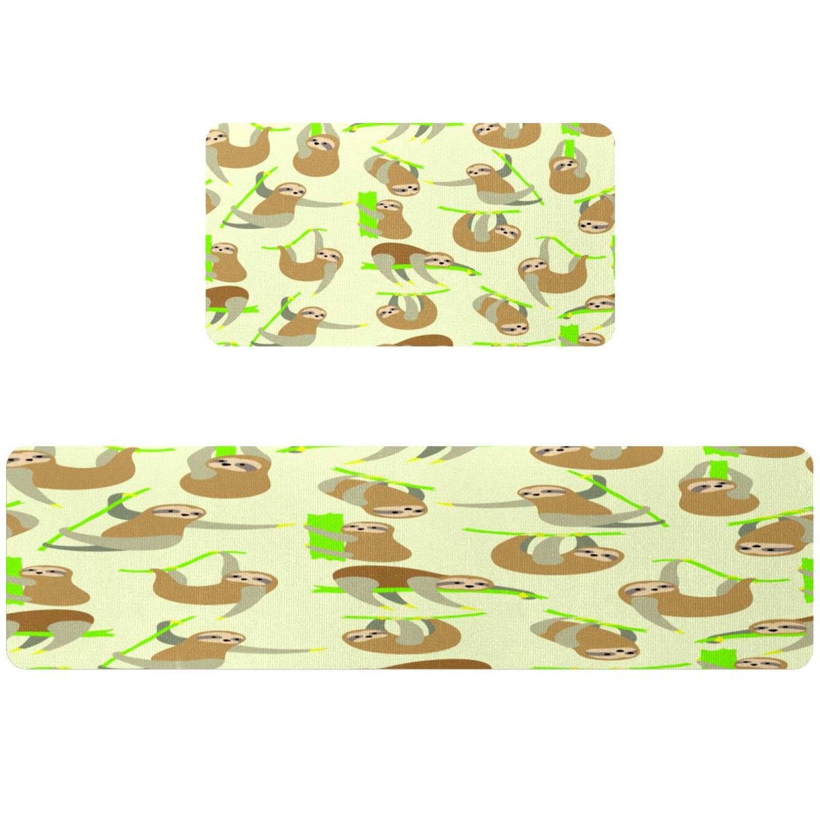 Tapis de cuisine en rotin lot de 2 lavables et antidérapants pour buanderie