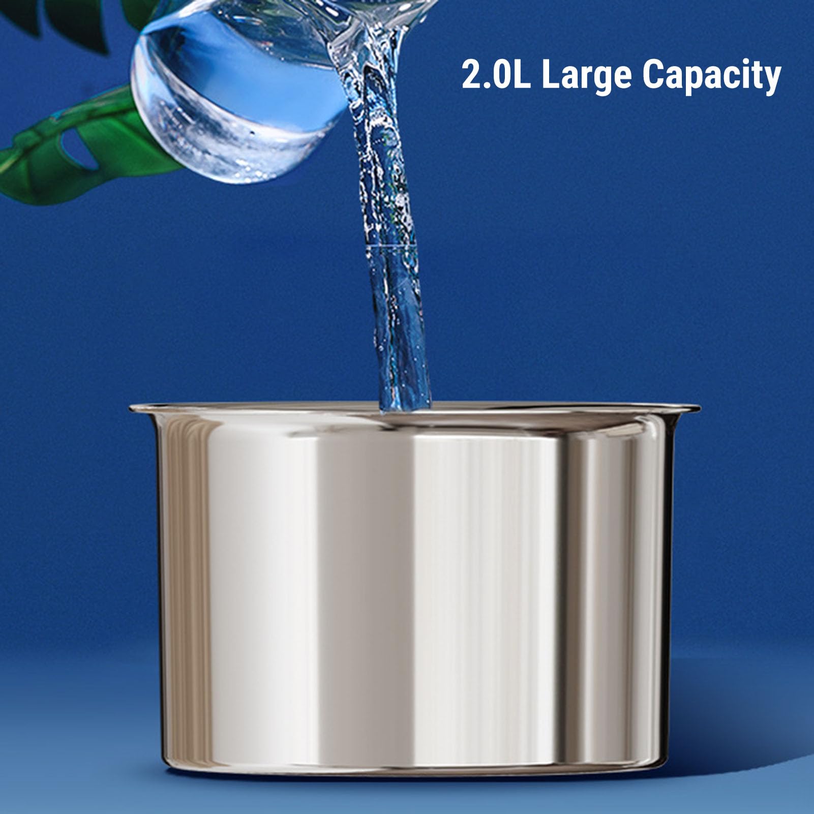 Haofy Cat Water Fountain Stainless Steel 2L Automatic Pet Water Dispenser with Triple Filtration Quiet Pump Low Alert US Plug for Cats Dogs Multiple Pets (1) - image 4