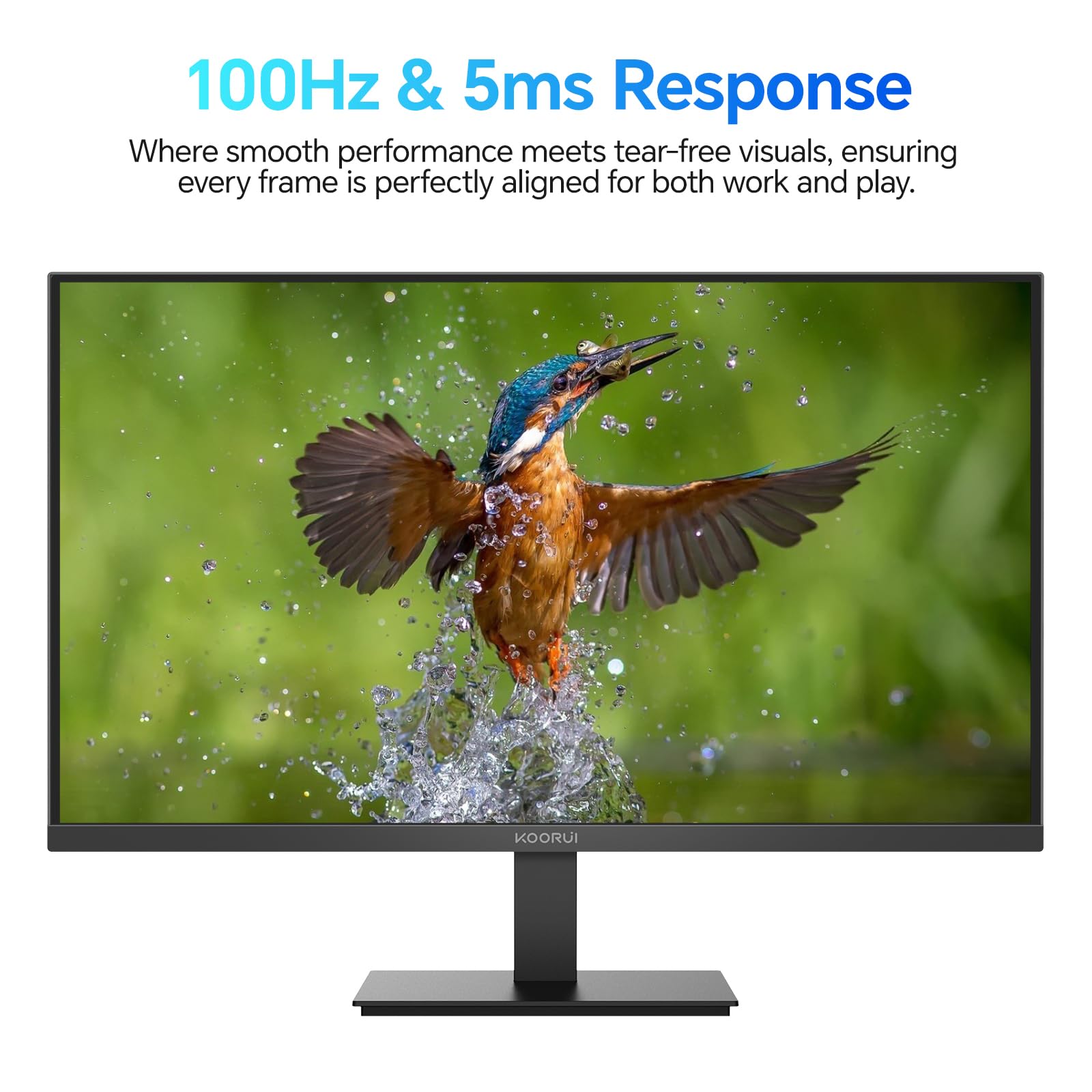 KOORUI E2412F 24 Inch FHD Monitor, Gaming 100Hz, VA Computer Monitors, 1080P Pc Screen, 5ms, VESA 100x100mm, Eye Care, HDMI, VGA — view 2