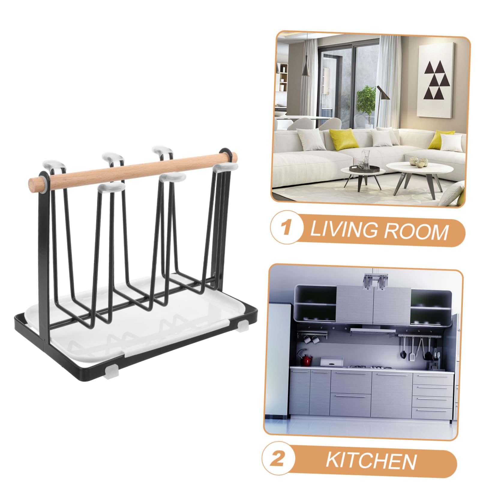 HOLIDYOYO Coffee Mug Display Rack Versatile Cup Holder Stand for Tea Cups Saucers Plates Sturdy Metal Construction for Home Kitchen Organization