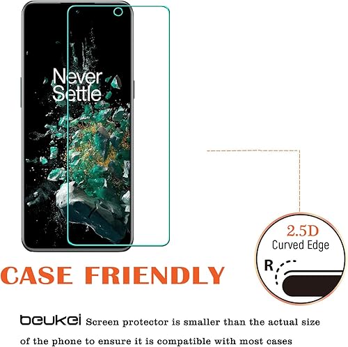 Miniatura 4 de Paquete de 3 protectores de pantalla compatibles con OnePlus 10T 5G OnePlus 10T, vidrio templado, sensible al tacto, compatible con fundas, dureza