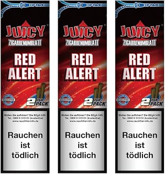 Set of 3 JUICY JAYS BLUNT Juicy Brand Paper 2 Sheets x 3 Packs - RED ALERT Strawberry