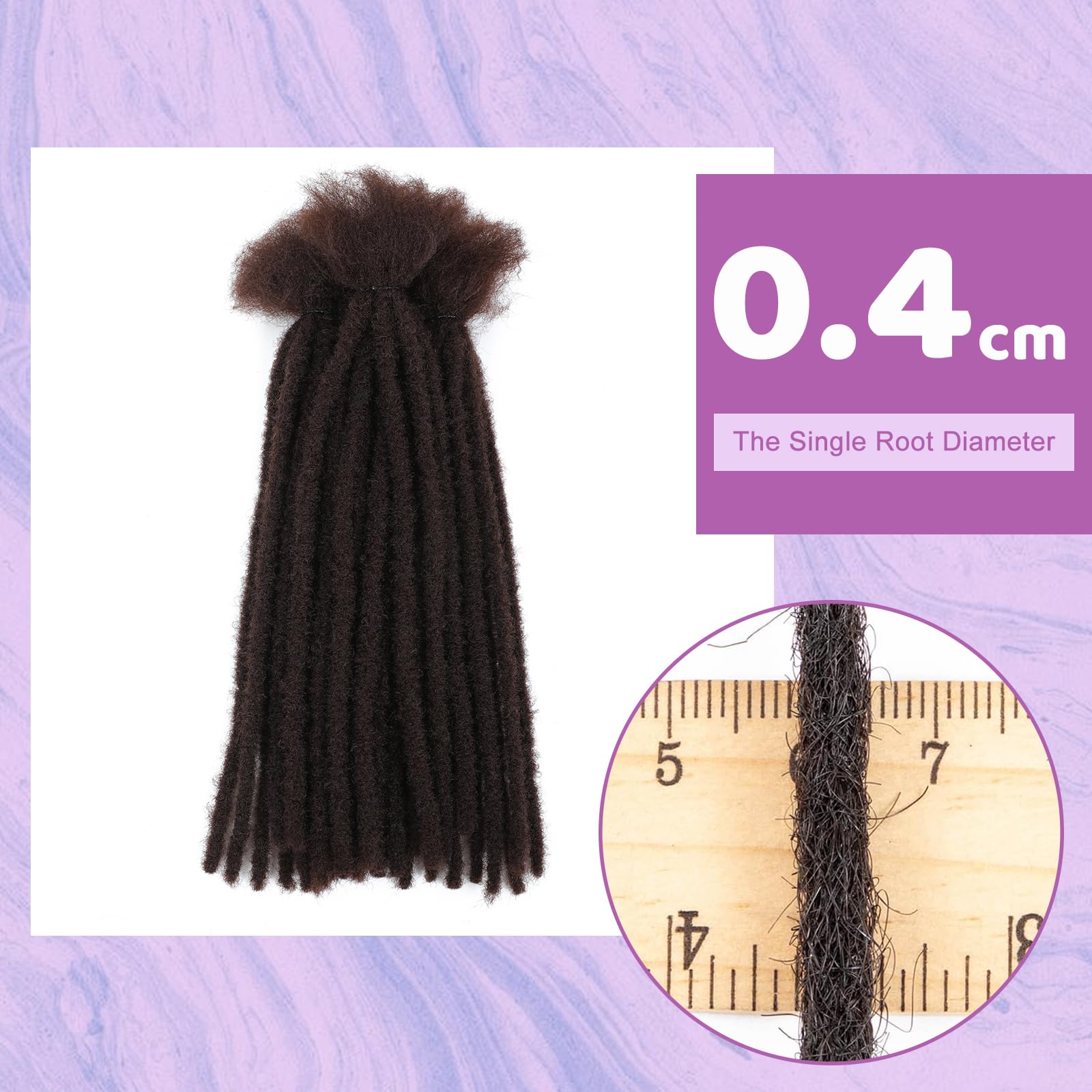 SHIHERESH Dreadlock Extensions Synthetic Hair 0.4cm Width 30 Strands Soft Dreads Extensions Dreads Loc Reggae Hippie Handmade Dreadlock Extensions for Women/Men(4#,12inch) - Image 4