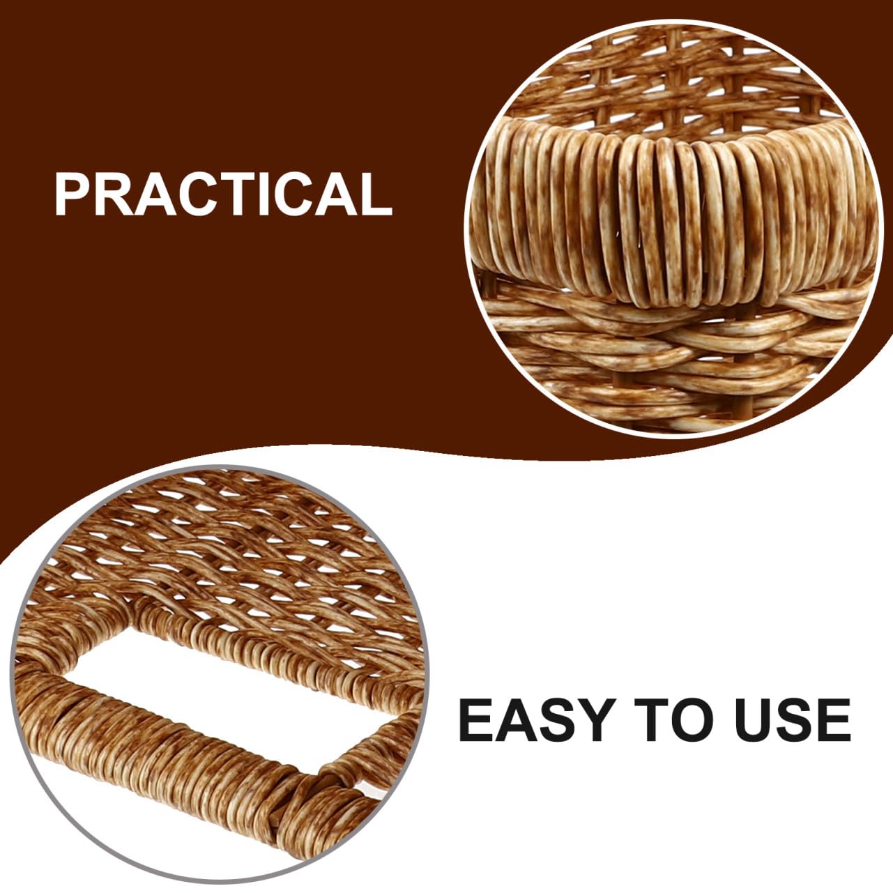 MAGICLULU Cesta de Almacenamiento de Plástico, Cesta para Ropa Sucia, Gran Capacidad, 34cm, Marrón, Adecuado para Lavandería y Cocina