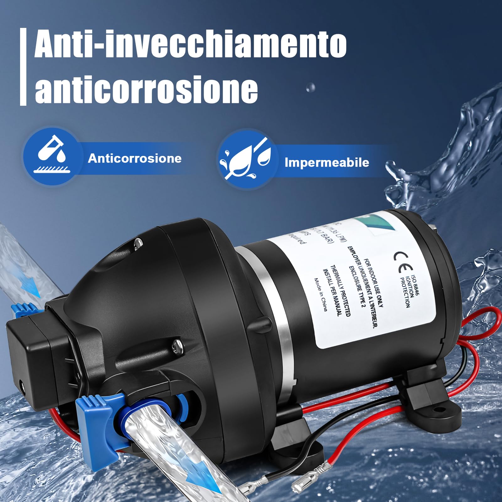 Bomba de presión de agua - 12 V - 3 GPM - 25 PSI