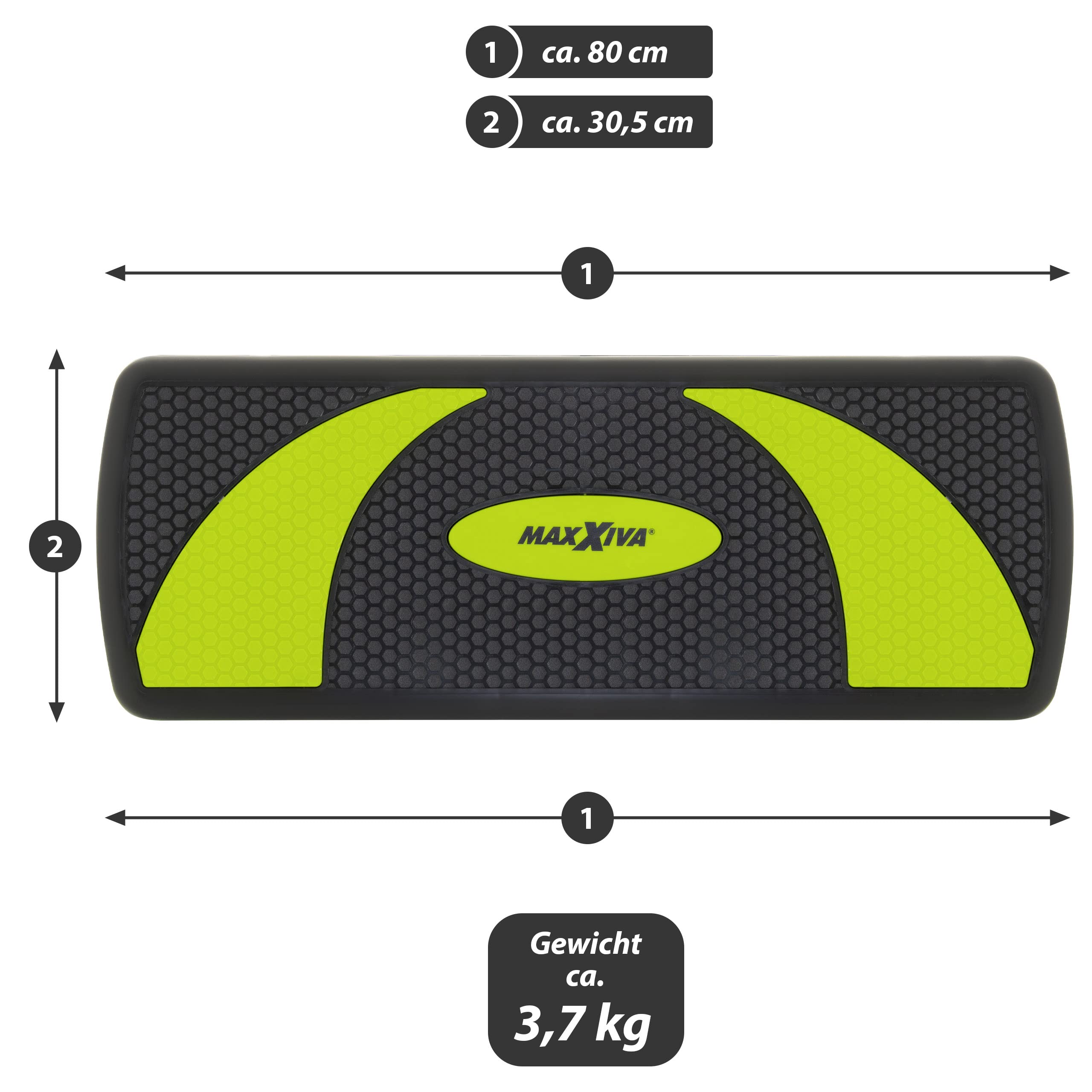 Stepper Aerobic-Fitness-Steppbrett 80 x 30,5 cm (ohne Matte!)// 67 x 27 x 10/15/20 cm (mit Matte!) höhenverstellbar Hometrainer Fitnesstraining Workout