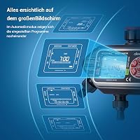 DEWENWILS Öntözőkomputer 4 Kimenettel - Kerti Öntözésvezérlő Időzítő, 4 Zónás Programozás, Esőkésleltetés, Vízálló Kivitel, Fekete 6