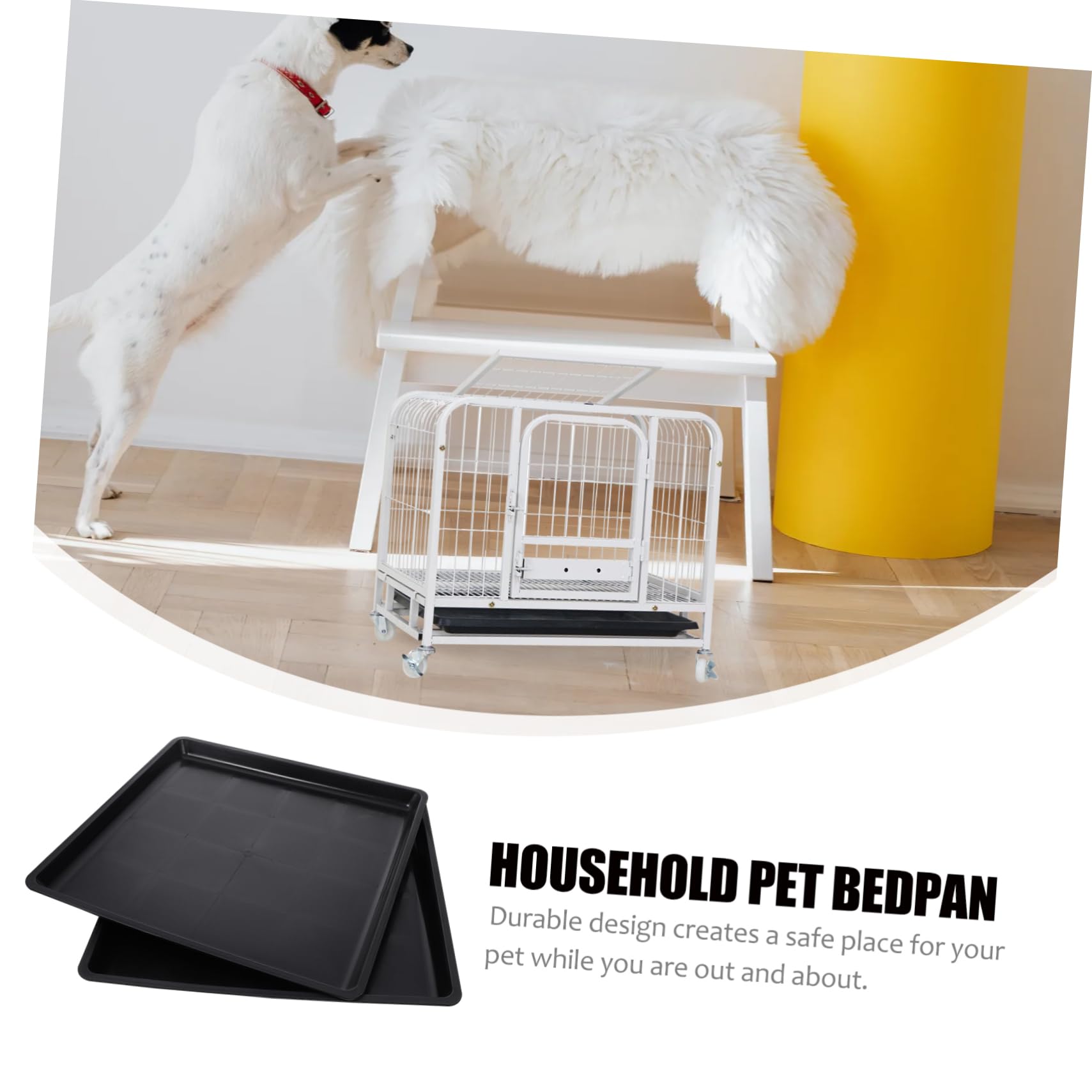 SUPVOX 2 Pezzi Vaschetta per Cassetta Igienica per Animali in Plastica Nero, Antiruggine, 38x38x2,5cm, Accessorio per Gabbie di Cani e Gatti in Casa