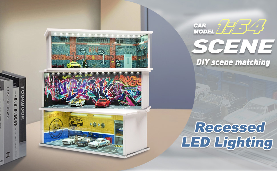 Amazon.com: 1/64 Model Car Display Case Diecast Diorama Garage