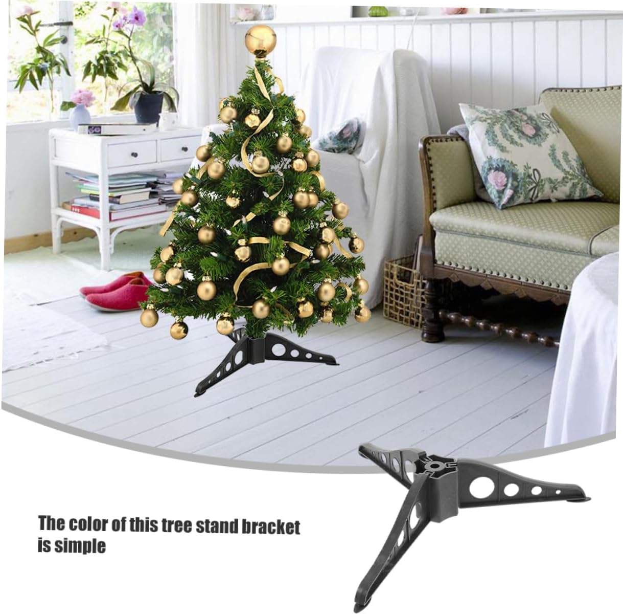 10pcs Black Plastic Christmas Tree Stand Xmas Tree Support Rack Stable Base Easy Installation for Festive Holiday Decor
