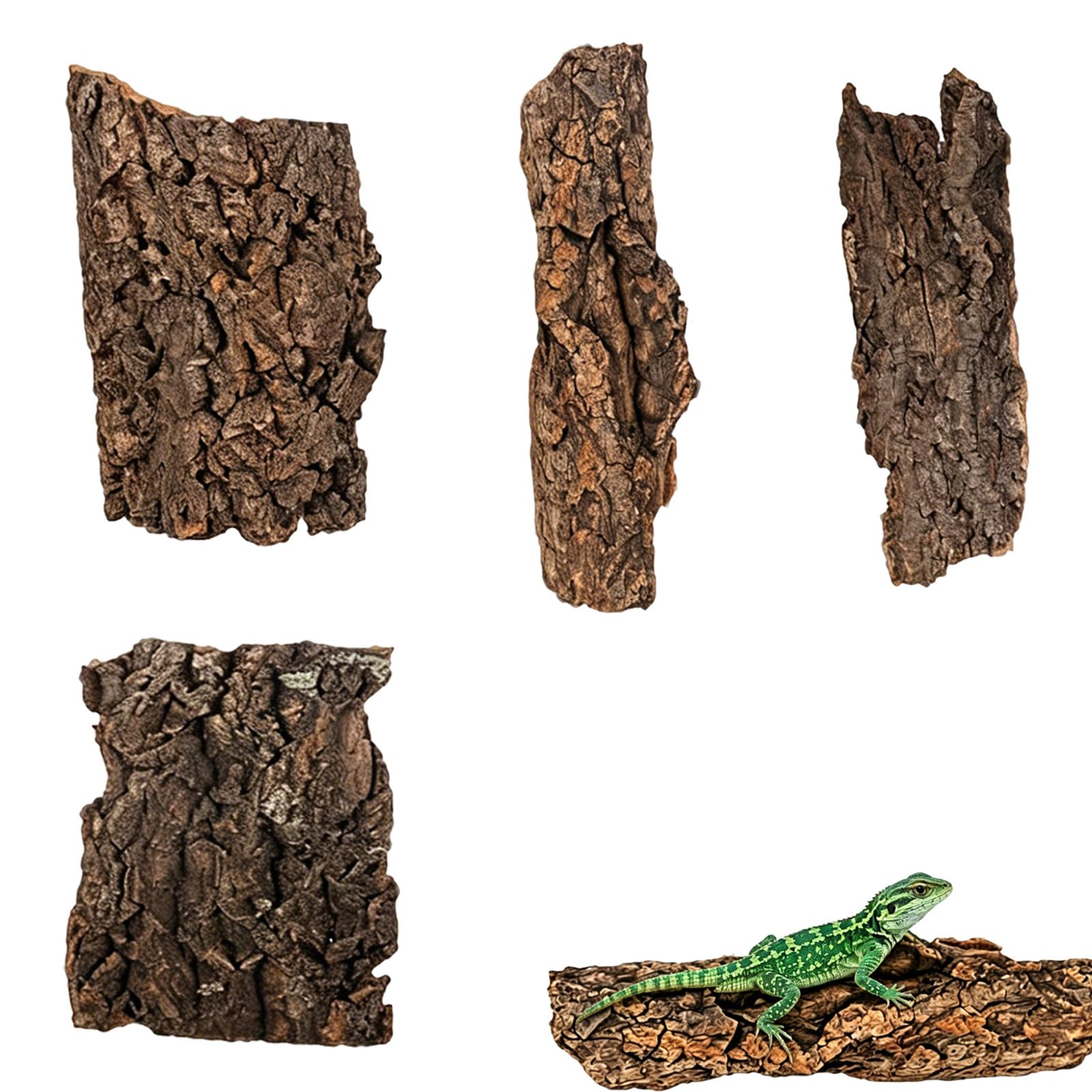 4 Pc Cork Bark snake hide tortoise hide reptile accessories