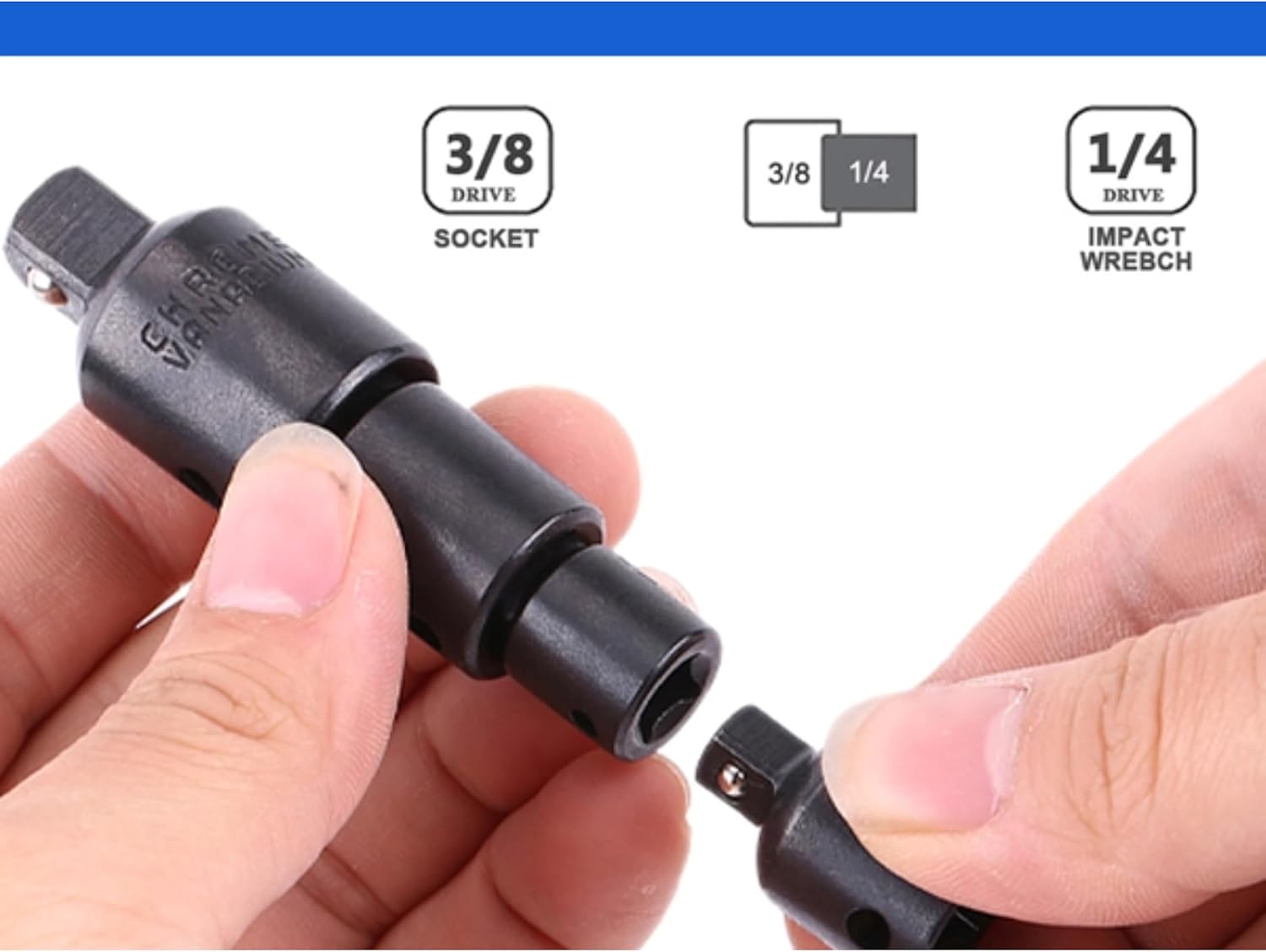 Impact Adapter Socket Adapter Set 4pcs 1/2" 3/8" 1/4" Reducer Screwdriver Converter for Socket Wrench
