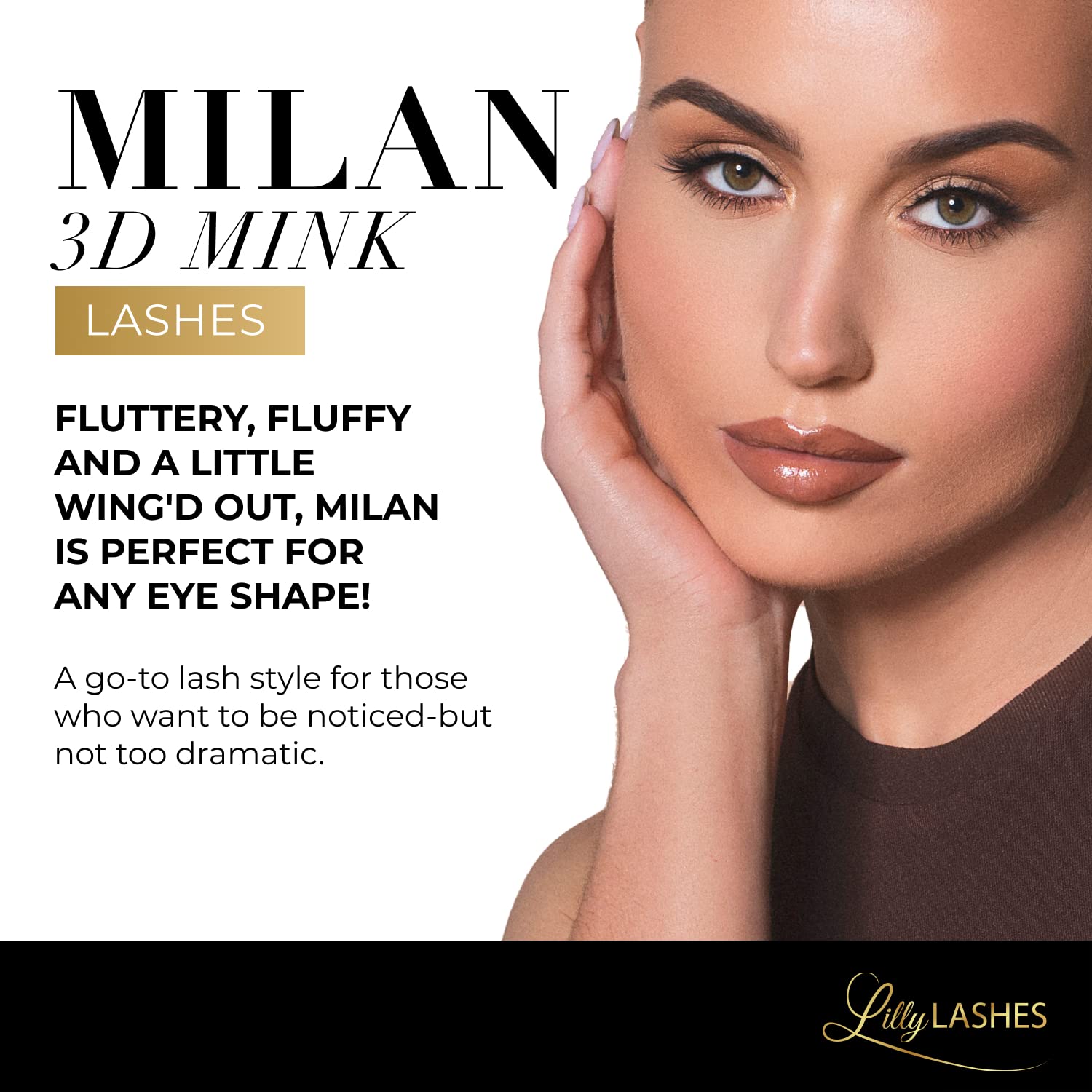 Lilly Lashes Milan 3D Mink Lashes, Mink Eyelashes, The Original Lilly Lash For Wispy & Natural Look, Reusable Eyelashes up to 25x, Fluffy Lashes, Strip Lashes, Lash Glue not Included