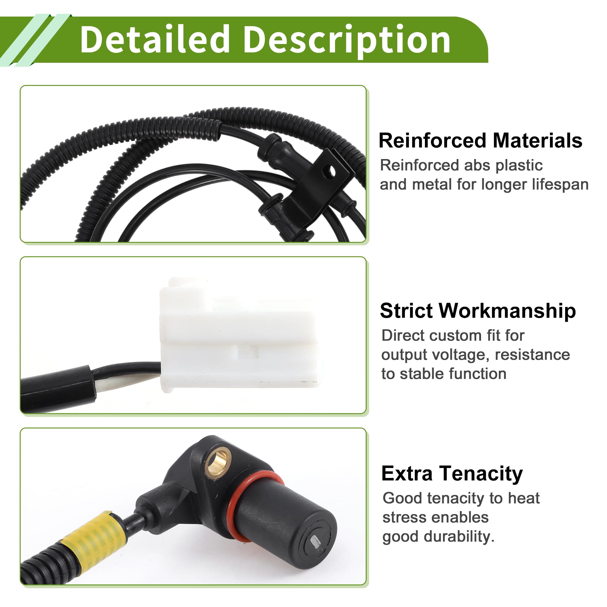 Sensor ABS Trasera Derecha Para Kia Sorento 03-06 1pc | 1 Pieza, No. 956813E210, Material: Plástico/Metal/Caucho