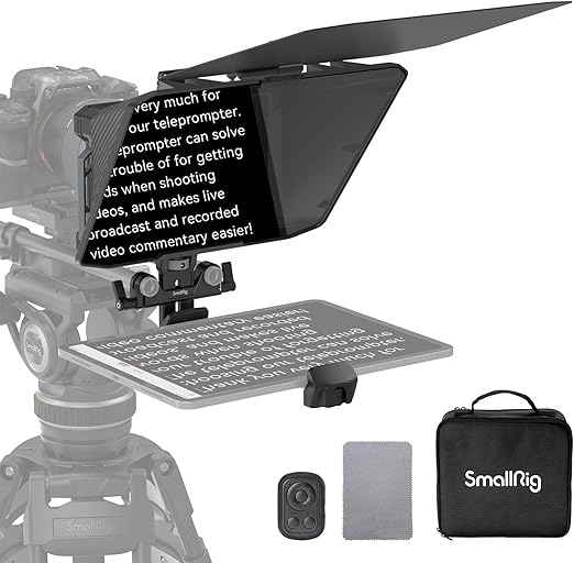 SMALLRIG Teleprompter for iPad Tablet up to 11 inch, NOT for Smartphone, SmallGoGo APP Supports PDF Picture Word TXT, Must Work with 15mm LWS Baseplate for Mirrorless DSLR Camcorder - 3646