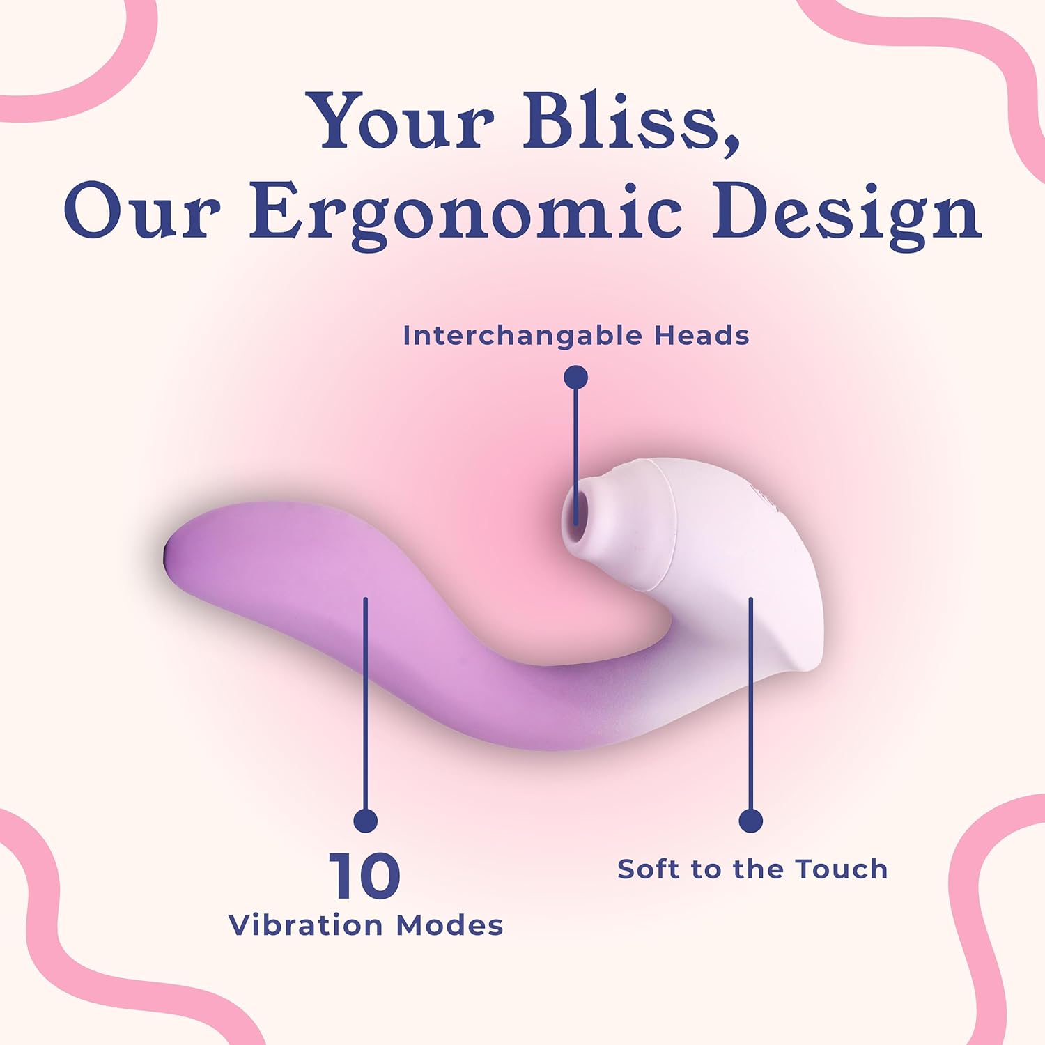 Familiar 2 in 1 Personal Vibrator Massager for Women, Suction & Vibration with 3 Interchangeable Suction Heads, Cordless, 10 Modes, Female Tools for Relaxation & Muscle Relief, Rechargeable