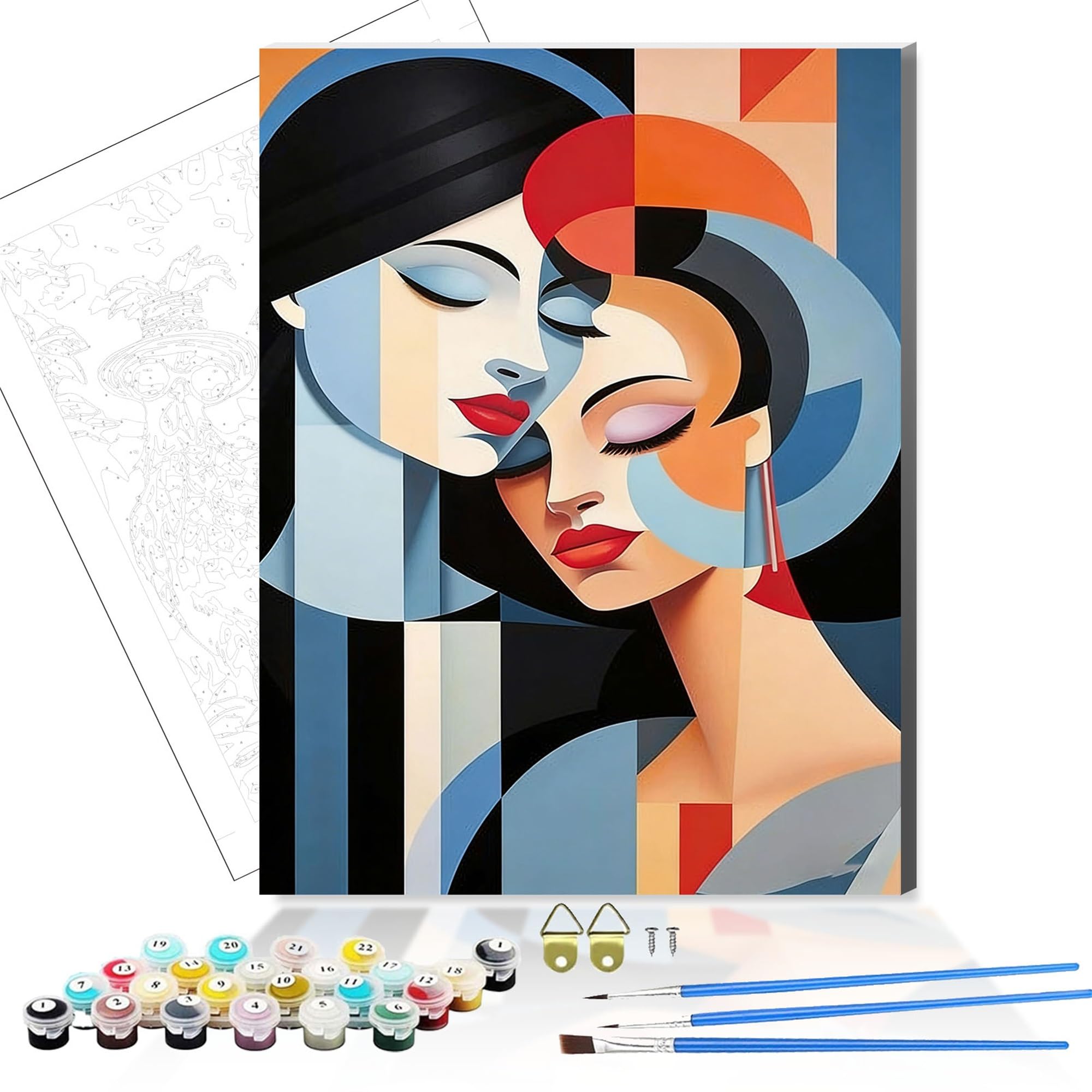Formeyart People Paint By Numbers Kit For Adults,Diy Easy Painting Kits On Canvas With Wooden Framed, Small Color By Numbers Acrylic,Adult Paint By Number For Gifts,Home Wall Decor (People)
