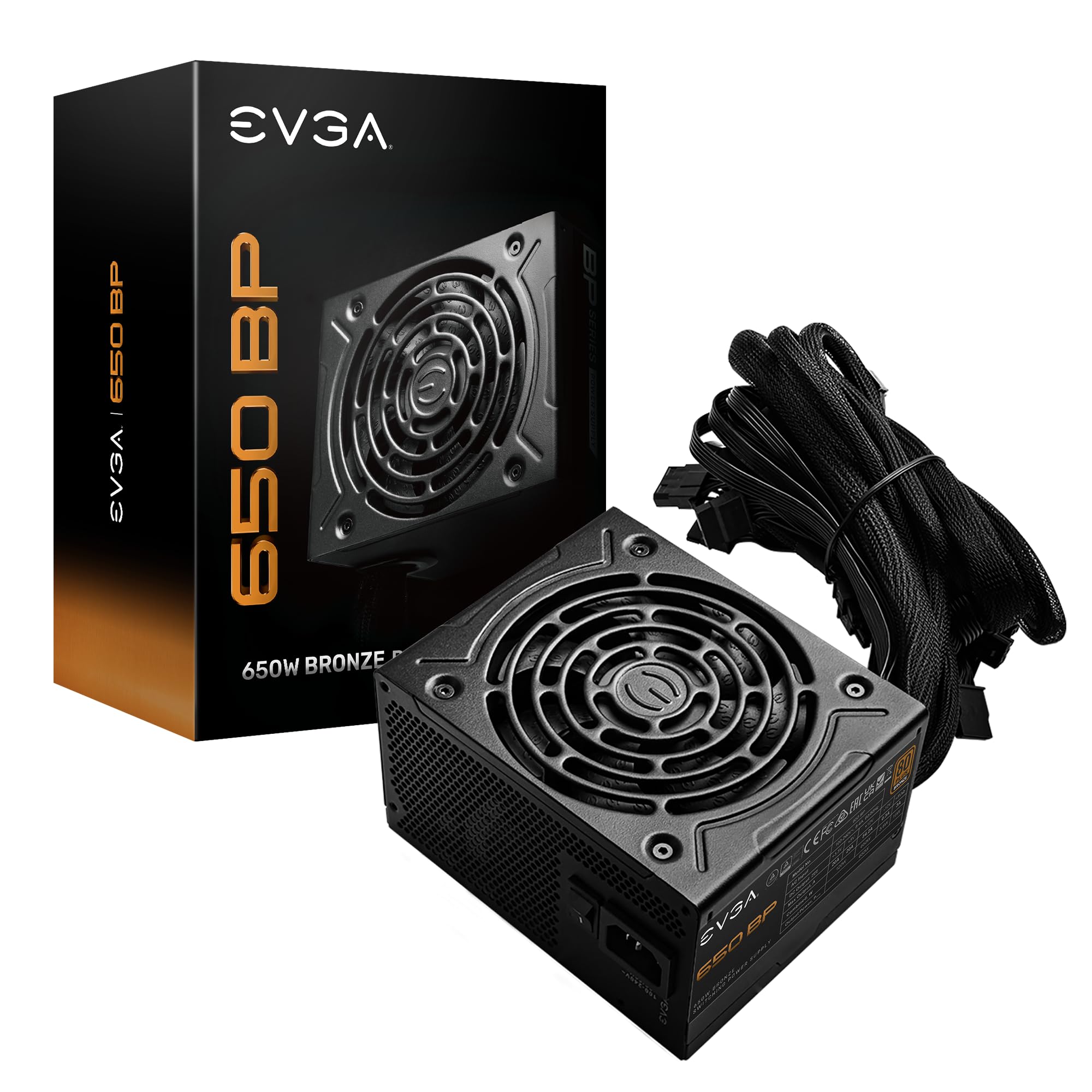 EVGA 650 BP, 80+ Bronze 650W, 3 Year Warranty, Compact 120mm Size, Power Supply 100-BP-0650-K1