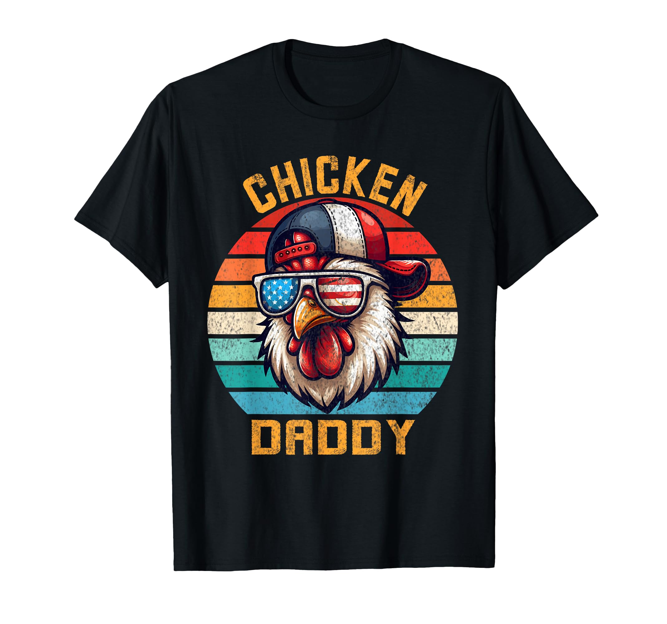 Funny Chicken Daddy Farmer, Fathers Day Mens, Vintage T-Shirt