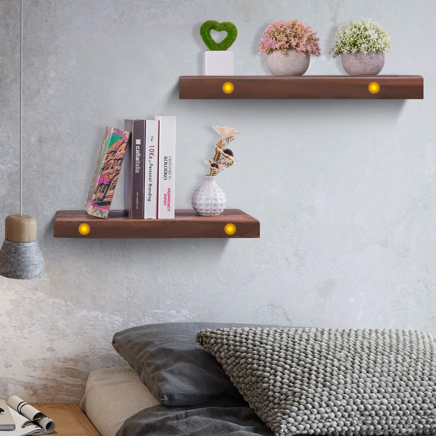 Elibbren 8 Inch Floating Shelf Bracket 4 Pack, Blind Shelf Supports